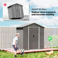 6.5x3.5ft Metal Garden Storage Shed for Outdoor Tool Storage with Double Sliding Doors and Vents, Light Grey