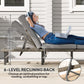 Folding Outdoor Lounge Chair, Wicker Chaise Lounge Tanning Chair with Cushion for Beach, Poolside, Garden, Grey
