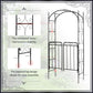 7' Metal Garden Arbor Arch with Scrollwork Doors