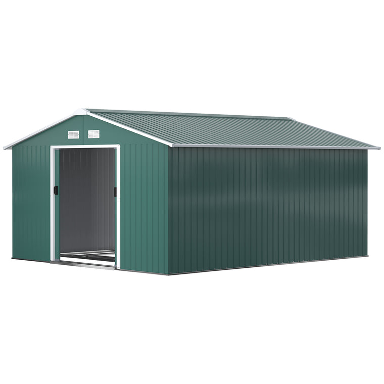 11' x 13' Storage Shed with Sliding Doors and Ventilation