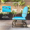 Blue 2-Person Glider Loveseat with Steel Frame