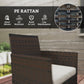 4 Pieces Wicker Outdoor Balcony Furniture Set Rattan Patio Furniture Set with Loveseat Chairs Glass Coffee Table Beige