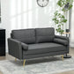 56" Loveseat Sofa for Bedroom Upholstered 2 Seater Couch with Back Cushions and Pillows, Dark Grey