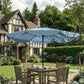 9' x 9' Sky Blue Round Market Umbrella with Valance & Tilt Crank