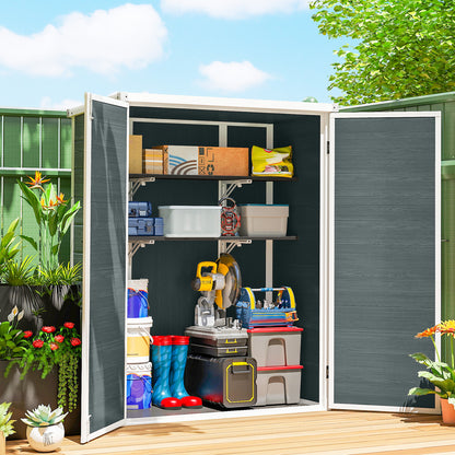 4.4' x 2.3' Plastic Garden Shed with Foldable Shelves