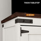 Farmhouse TV Stand for up to 50" TV, TV Cabinet with Barn Doors, Cable Management for Living Room, Distressed White