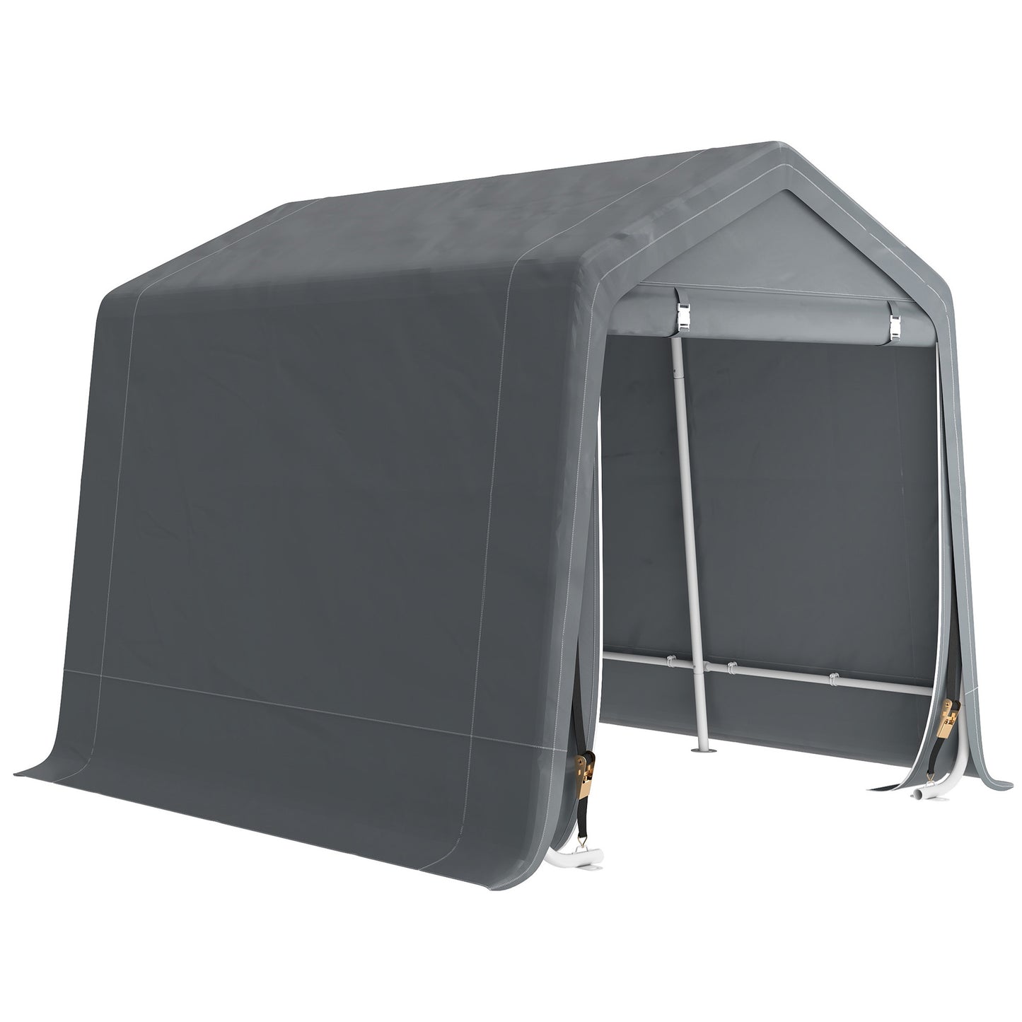 Garden Storage Tent, Patio Storage Shelter w/ Metal Frame and Double Zipper Doors, Green