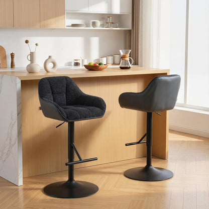 Swivel Counter Height Bar Stools Set of 2 with Back