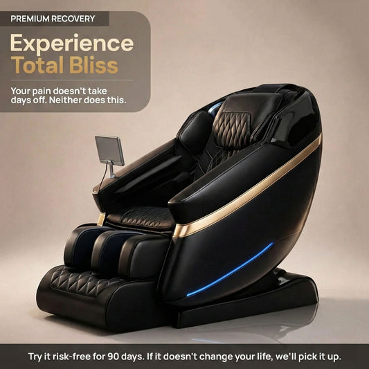 Bliss_Massage_Chair_in_black_leather_with_full_body_design_and_foot_massager