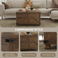 Coffee Table with Lift Top, 32" Farmhouse Center Table with Hidden Compartment for Living Room, Brown Wood Grain