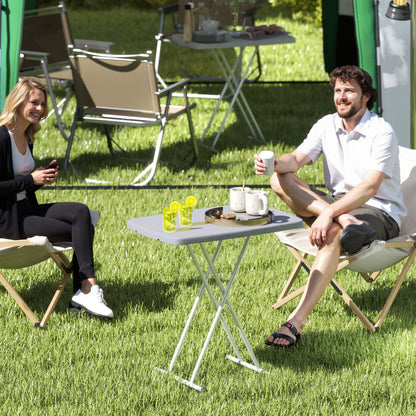 Portable Height-Adjustable Folding Side Table