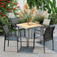 Stackable Patio Chairs Set of 4, Outdoor Dining Chairs with 20" Deep Seat, All Weather Breathable Mesh, Armrests, Black - Black