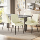 Set of 4 Upholstered Kitchen Chairs, Modern Dining Chairs with Diamond Tufting and Steel Legs for Dining Room, Cream White