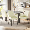Set of 4 Upholstered Kitchen Chairs, Modern Dining Chairs with Diamond Tufting and Steel Legs for Dining Room, Cream White