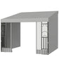 10' x 10' Wall Pergola, Outdoor Gazebo with 2 Curtains and 2 Nettings, UV Resistant, for Patio, Deck, Light Grey