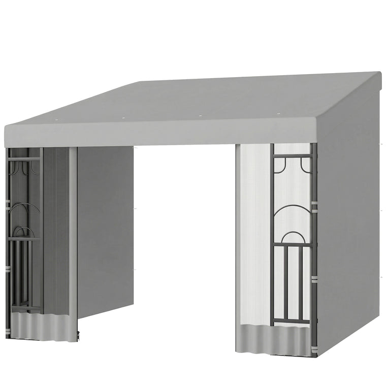 10' x 10' Wall Pergola with Curtains and Netting