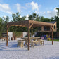 10' x 12' Wood Pergola, Outdoor Gazebo Grape Trellis for Climbing Plant Support, Garden, Patio, Backyard, Deck, Brown