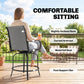 Outdoor Bar Stools Set of 2, 360° Swivel Bar Height Chairs, 26.8" x 29.5" x 48.4", Grey