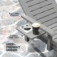 Set of 2 Tanning Chair, 5 Positions Adjustable Outdoor Lounge Chairs with Foldable Side Table, Dark Grey