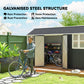 Metal Garden Storage Shed, Outdoor Tool Storage House with Lockable Door, Vents, Sloped Roof, Light Grey