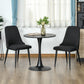 Modern Dining Chair Set of 2, Fabric Upholstered Side Chairs for Kitchen Living Room with Metal Legs, Black