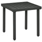 Outdoor Side Table, Patio End Table with Umbrella Hole, Small Coffee Table with Steel Frame for Balcony, Black