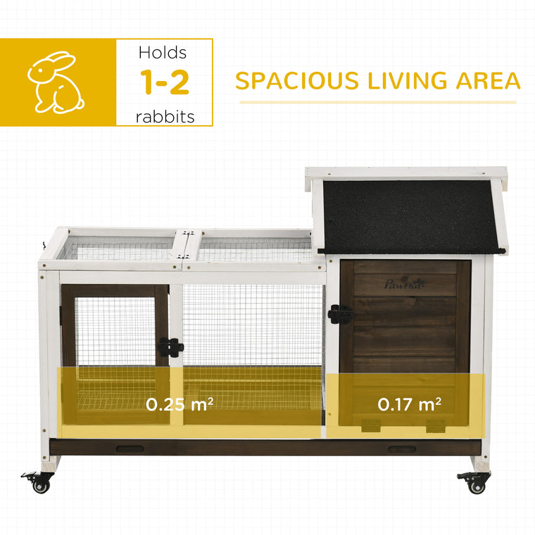Coffee Rabbit Cage with Wheels & Run