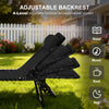 Black 4-Level Adjustable Chaise Lounge with Headrest