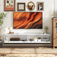 Wall Mounted TV Stand, Floating TV Cabinet with Storage, for TVs up to 80", High Gloss Effect, White