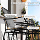Double Patio Glider Chair with Glass Top Center Table, Outdoor Glider Loveseat with High Back, All Weather Breathable Mesh Fabric for Garden, Backyard, Deck, Black