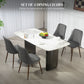 Upholstered Dining Chairs Set of 4, Velvet Accent Chair with Back and Wood-grain Steel Leg for Kitchen, Dark Grey