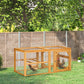55" Wooden Chicken Coop Extension Outdoor with Roosting Bars, Combinable Design, Orange