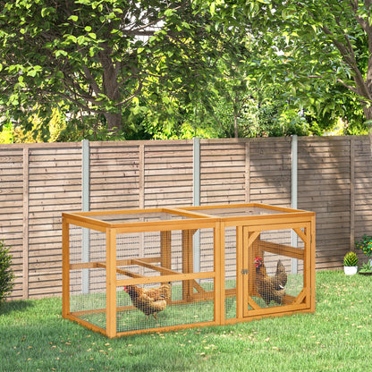 55" Orange Wooden Chicken Coop Extension with Roosting Bars