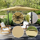 Square Cantilever Patio Umbrella, Double Top Patio Hanging Offset Umbrella with Crank & Tilt, 8' x 9', khaki