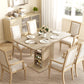 Extendable Dining Table for 4-6 People, 43.3"-51.2" Kitchen Table with 6 Open Shelves, Natural Wood