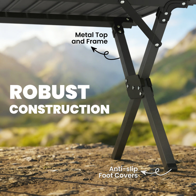 4ft Waterproof Folding Camping Table, Roll-Up Top