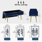 39" Storage Ottoman, Velvet End of Bed Bench with Steel Legs, Foot Stool with Storage for Bedroom, Living Room