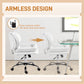 Criss Cross Chair, Swivel Wide Office Chair with Leathaire Upholstery, Tilting, No Arm, White