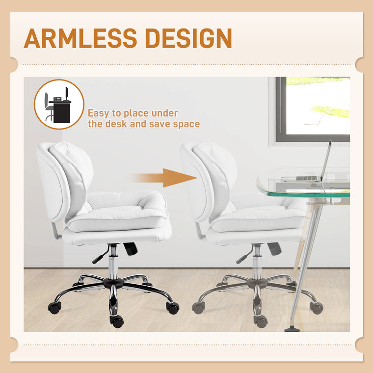 Criss Cross Swivel Office Chair, Armless