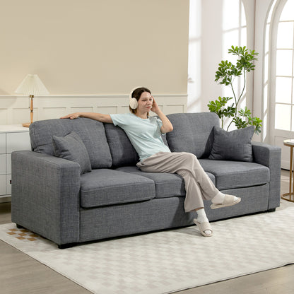 3-Seater Sofa with Deep Spring Cushions - Dark Grey