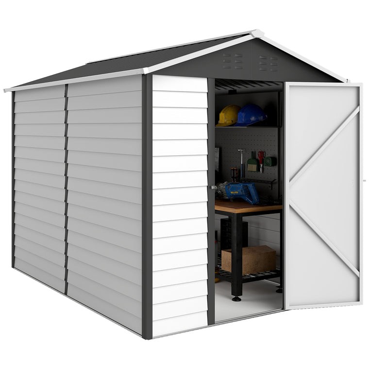 9' x 6' Storage Shed with Lockable Doors and Sloped Roof