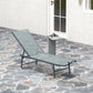 Folding Outdoor Lounge Chair, Reclining Chaise Lounge Tanning Chair w/ Adjustable Back, Mesh Seat, Light Grey