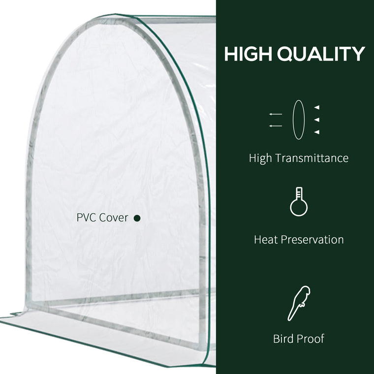 8' x 3' x 2.6' Clear Mini Greenhouse with Zippered Doors