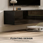 Floating TV Stand with Storage Cupboards for 45, 55, 65in TVs, Wall Mounted TV Console Entertainment Unit, Black