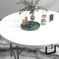 Φ48" Folding Patio Table, Outdoor HDPE Picnic Table, Card Table for 6, Round Folding Banquet with Metal Frame, White
