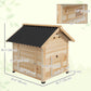 Duck Coop, Wooden Duck House with Openable Roof & Double Doors, Natural Wood