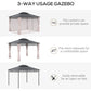 10' x 12' Outdoor Hardtop Gazebo Canopy w/ Double PC Roof, Steel Frame, Nettings, Curtains for Garden Lawn Deck, Khaki