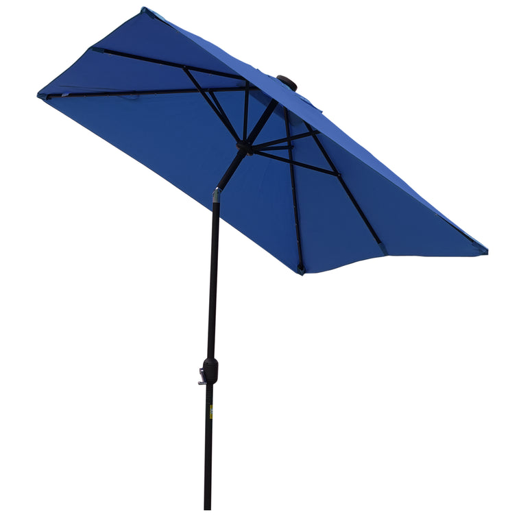 6' x 10' Dark Blue Rectangular Umbrella with 22 LEDs & Tilt