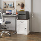 Side Table Set of 2, End Tables with Drawer and Cabinet, Nightstands for Small Spaces, Living Room, White