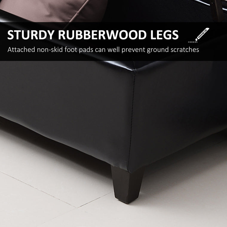 51" Storage Ottoman Bench with Wood Legs